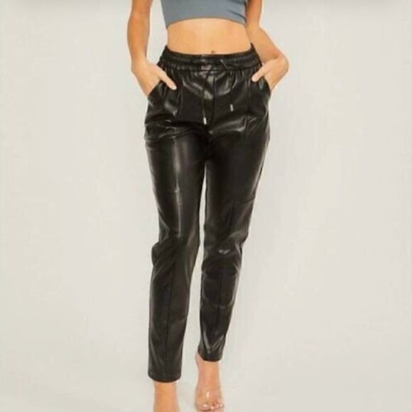 Love Tree Pants - Love Tree Brown Faux Leather Pants(Size Medium)